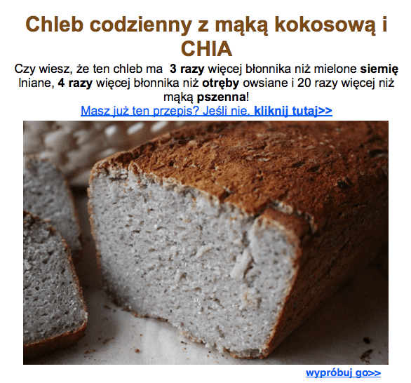 chleb z mąką kokosową i chia