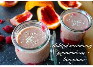 KOKTAJL SEZAMOWY Z MALINAMI (WZMACNIA KOŚCI I CHRONI PRZED OSTEOPOROZĄ )