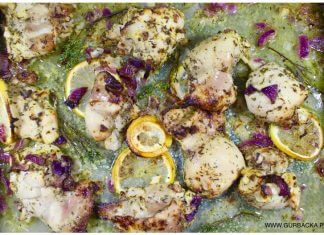 KURCZAK W CYTRYNIE Z PIECZONĄ CEBULKĄ