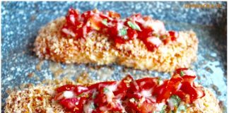 Pieczony łosoś w panierce z jagłów