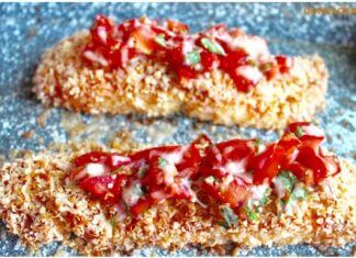 Pieczony łosoś w panierce z jagłów