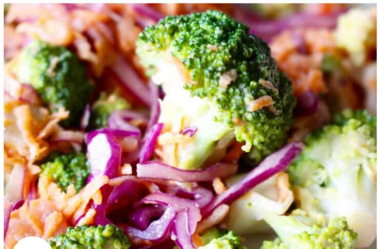 Surówka z czerwonej kapusty z brokułem i domowym majonezem