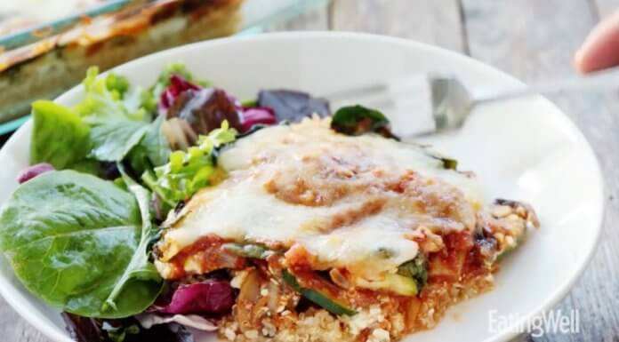 Lasagne z komosą ryżową z warzywami
