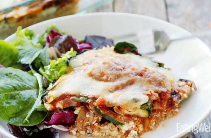 Lasagne z komosą ryżową z warzywami